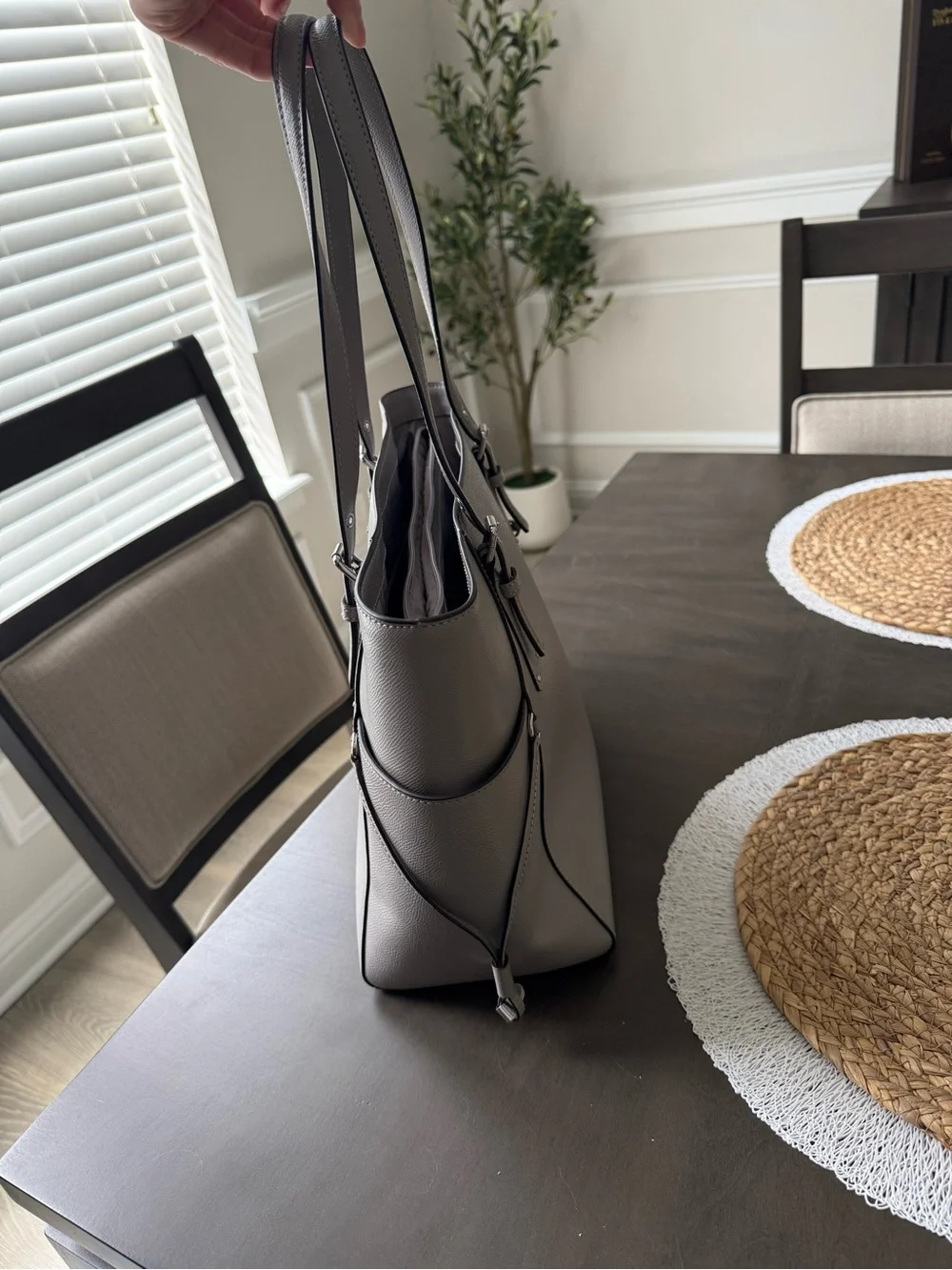 Michael Kors Dove Gray Saffiano Leather Tote - Picture 4 of 9